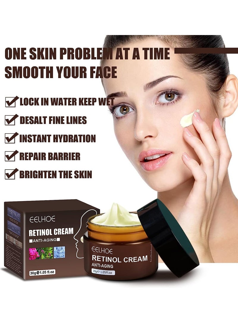 EELHOE Retinol Face Cream, Moisturizing, Prevents Roughness, Bright Skin, Moisturizing Cream, Face Moisturizer, Rough Skin Care, Highly Moisturizing, Skin-friendly Natural Cover, Pore Care, Body Cream - Image 3