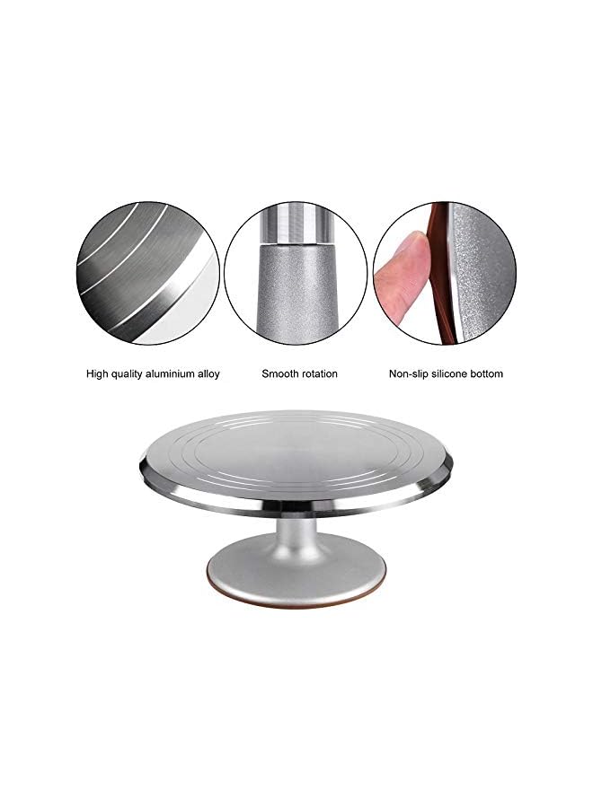 Raxoom Decorating Tools Kit, Aluminum Stainless Steel Turntable With 124 Pcs Of Accessories Cake Supplies, Baking Spatula, Cutter, Icing Tips, Nozzles, Piping Bags Knife For Beginners & Professional - Image 4