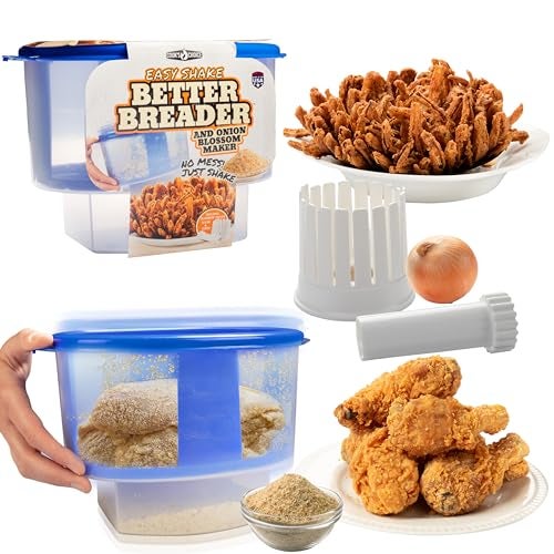 COOK'S CHOICE Onion Blossom Maker w The Original Better Breader Bowl- All-in-one Set with Blooming Onion Slicer & Mess Free Batter Breading Station- Great for Thanksgiving Holiday Parties- Made in USA - Image 1