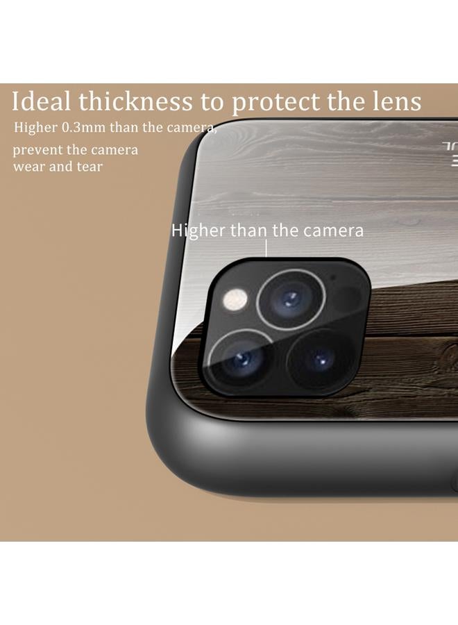 erorex Case For iPhone 12 Pro Max Wood Grain Tempered Glass + TPU Shockproof Case - Image 5