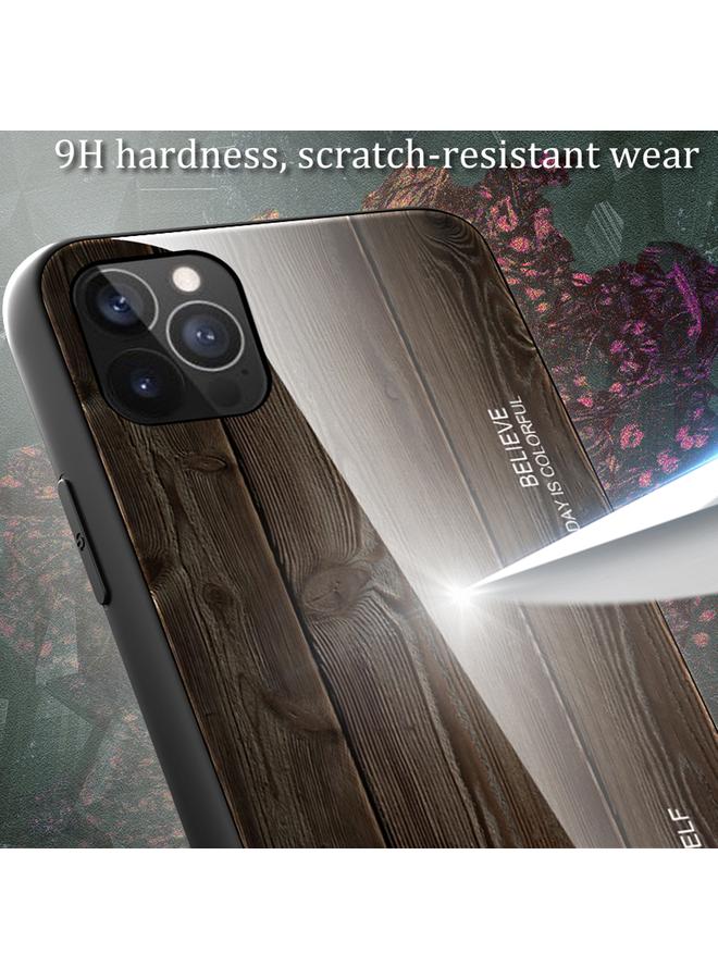 erorex Case For iPhone 12 Pro Max Wood Grain Tempered Glass + TPU Shockproof Case - Image 4