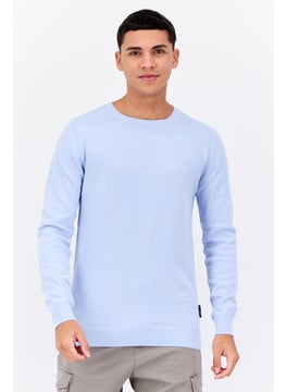 French Connection Men Crew Neck Knitted Sweater, Light Blue  - Image 1