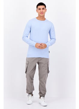 French Connection Men Crew Neck Knitted Sweater, Light Blue  - Image 4