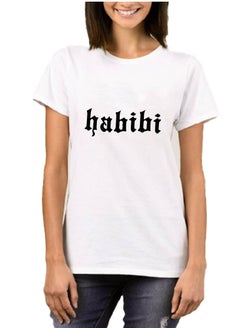 PRINTSHOP4ME Women's Habibi Dubai Cotton T-Shirt - Habibi come to Dubai T-Shirt for Women's - Round Neck Short Sleeve Habibi Women's T-Shirt - Habibi Dubai Themed  - Image 1