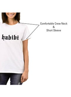PRINTSHOP4ME Women's Habibi Dubai Cotton T-Shirt - Habibi come to Dubai T-Shirt for Women's - Round Neck Short Sleeve Habibi Women's T-Shirt - Habibi Dubai Themed  - Image 5