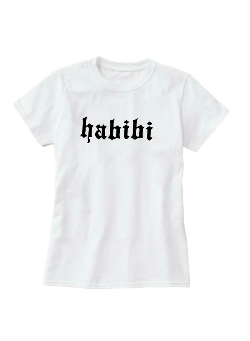 PRINTSHOP4ME Women's Habibi Dubai Cotton T-Shirt - Habibi come to Dubai T-Shirt for Women's - Round Neck Short Sleeve Habibi Women's T-Shirt - Habibi Dubai Themed  - Image 3