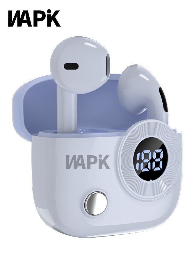 WAPIK Korean Brand R6 True Wireless Earbuds Bluetooth 5.4, 40H Playtime, 10Min Fast Charge, ENC 4-Mic Clear Calls, Touch Control, IPX5 Waterproof, Immersive Sound, Lightweight In-Ear Headphones  - Image 1