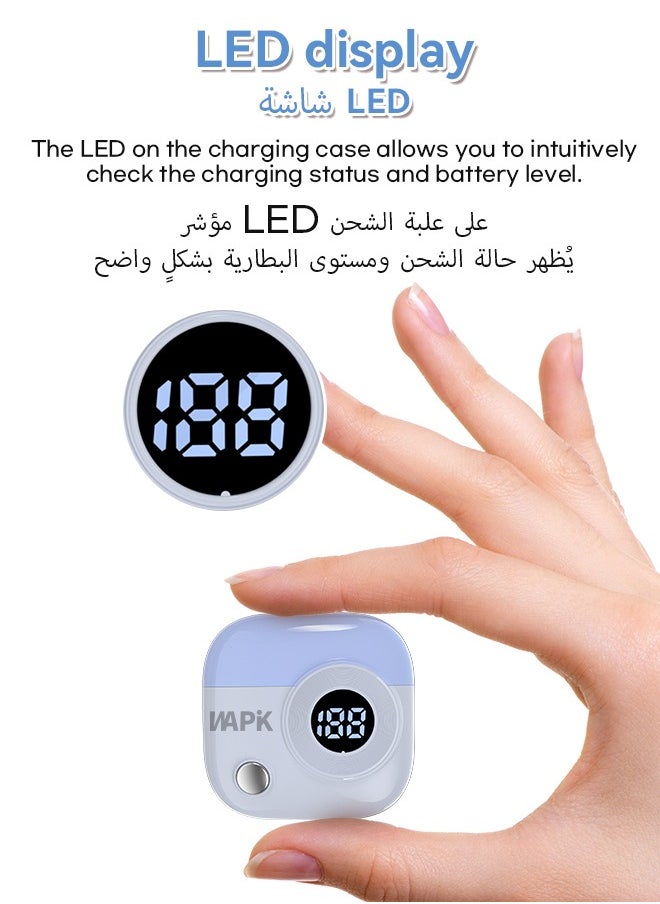 WAPIK Korean Brand R6 True Wireless Earbuds Bluetooth 5.4, 40H Playtime, 10Min Fast Charge, ENC 4-Mic Clear Calls, Touch Control, IPX5 Waterproof, Immersive Sound, Lightweight In-Ear Headphones  - Image 5
