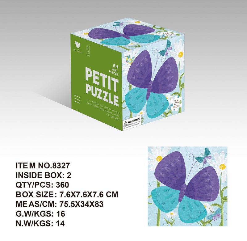 Mini 24-Piece Paper Puzzle Children'S Educational Early Education Toy Kindergarten Hand Gift 3-Year-Old English Package - Image 1