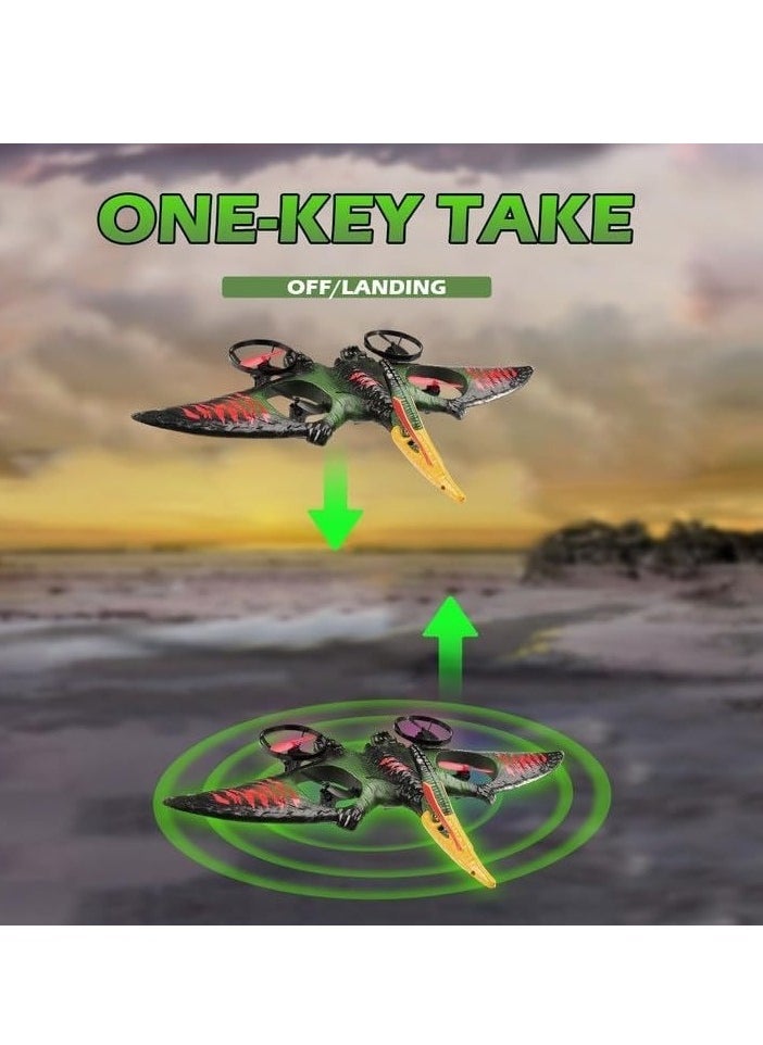 ELTRAZONE - Dragon Remote Control Airplane – RC Dinosaur Plane 2.4G 6-Axis Gyro EPP Foam RC Aircraft, One Key Take Off, 360° Rotation, Easy to Fly RC Glider for Kids & Beginners – Fun Flying Toy (Green) - Image 1