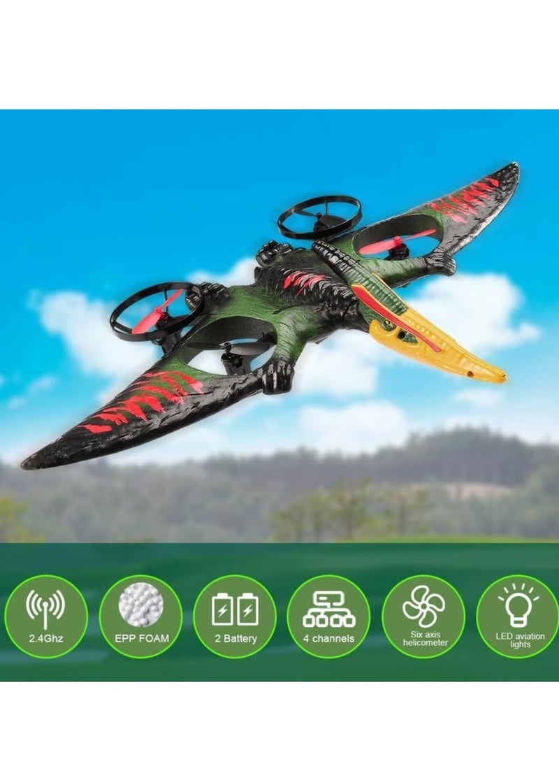 ELTRAZONE - Dragon Remote Control Airplane – RC Dinosaur Plane 2.4G 6-Axis Gyro EPP Foam RC Aircraft, One Key Take Off, 360° Rotation, Easy to Fly RC Glider for Kids & Beginners – Fun Flying Toy (Green) - Image 1