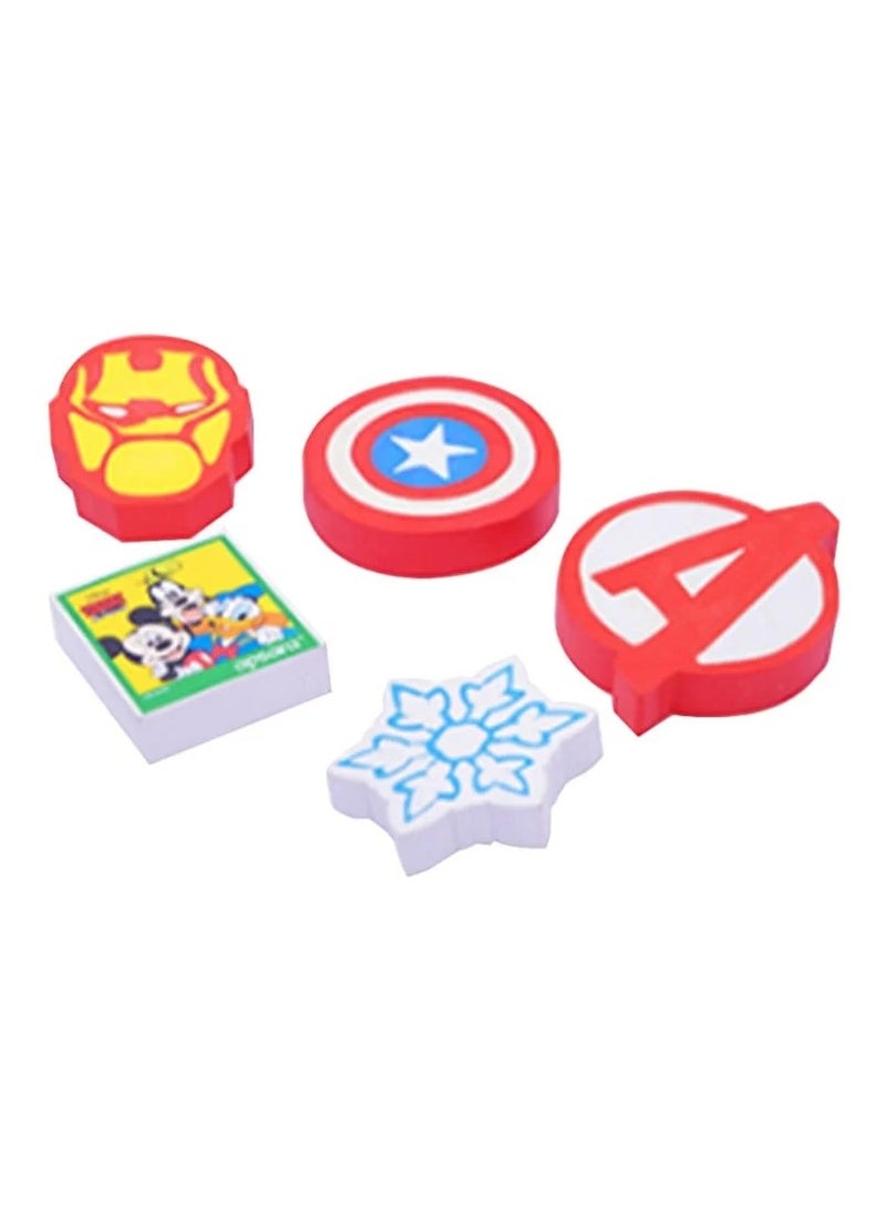 Apsara Disney & Marvel Series Eraser Pack of 5 (Multicolour)