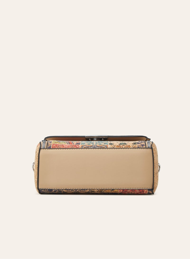 Ladies Printed Square Handbag, Retro National Style Shoulder Crossbody Bag - Image 5