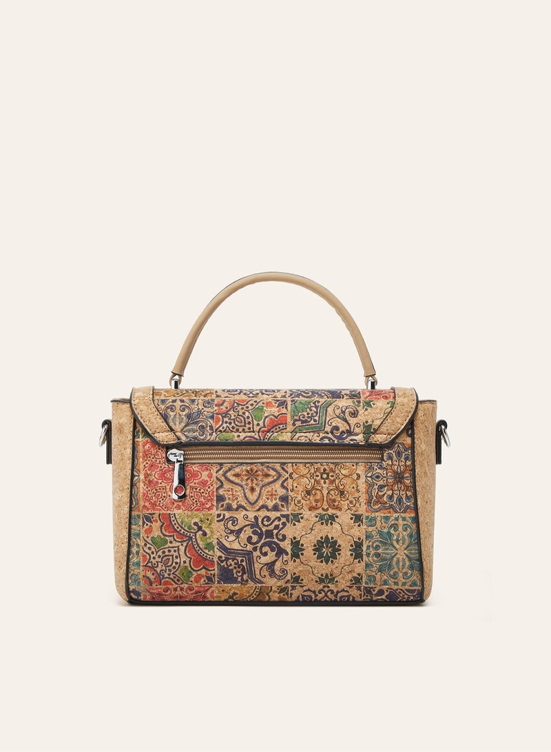 Ladies Printed Square Handbag, Retro National Style Shoulder Crossbody Bag - Image 2