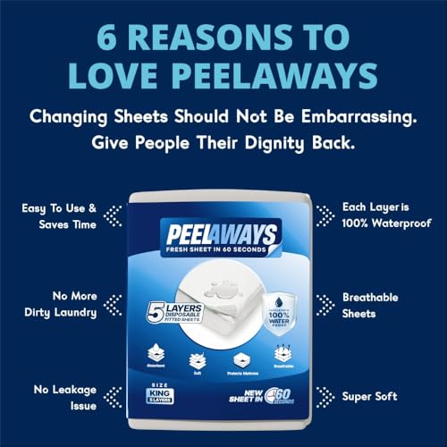 Peelaways Waterproof Disposable Bed Sheets – As Seen On Shark Tank | 5-Layer Absorbent Wellness Sheets for Elderly, Homecare, Hospital Use and Travel - Image 3