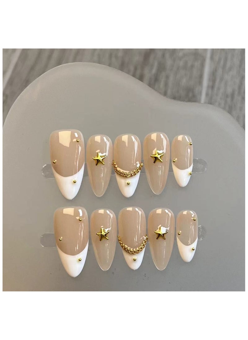 Binzo Beauty Binzo Beauty Handmade French Press On Nails, 10pcs,Nails Art , Acrylic Nails, False Nails  - Image 2