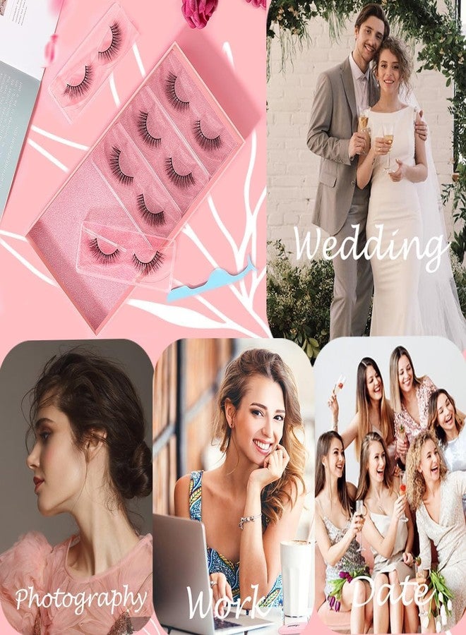 Dkriva رموش صناعية ذاتية اللصق من Dkriva® قابلة لإعادة الاستخدام ومقاومة للماء، رموش طبيعية خفيفة سهلة الارتداء بدون غراء، مكياج هندي (ثلاثي الأبعاد - 04) - Image 5