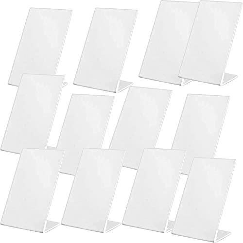 CPI 4 X 6 Inch (A6) White Acrylic QR Bar Code Display Stand, L Shape Paper Holder Stand, Perfect for Restaurants, Promotions, Photo Frames FOR BHIM, PHONEPE, GOOGLE Pay Stand (Pack of 12) - Image 1