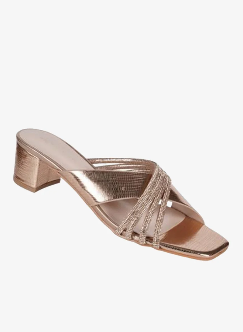 ZAYNA 221-251 Zayna Ladies Block Heel Sandals 18F8827-216 Rose Gold