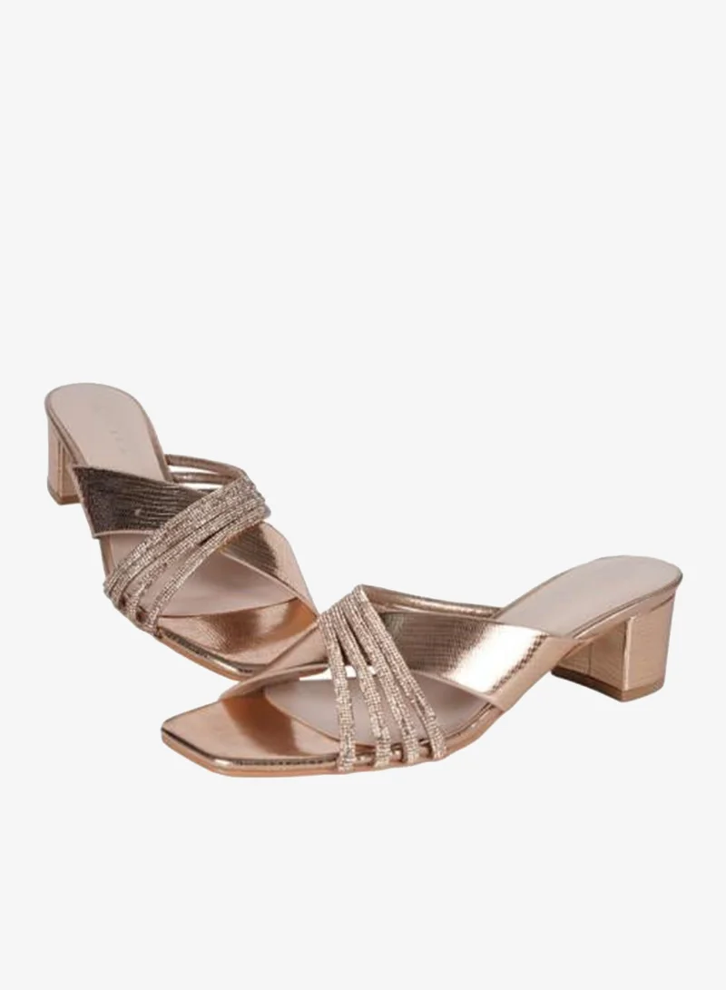 Zayna Rose Gold 221-251 Zayna Ladies Block Heel Sandals 18F8827-216 Rose Gold for Women | Best Price UAE