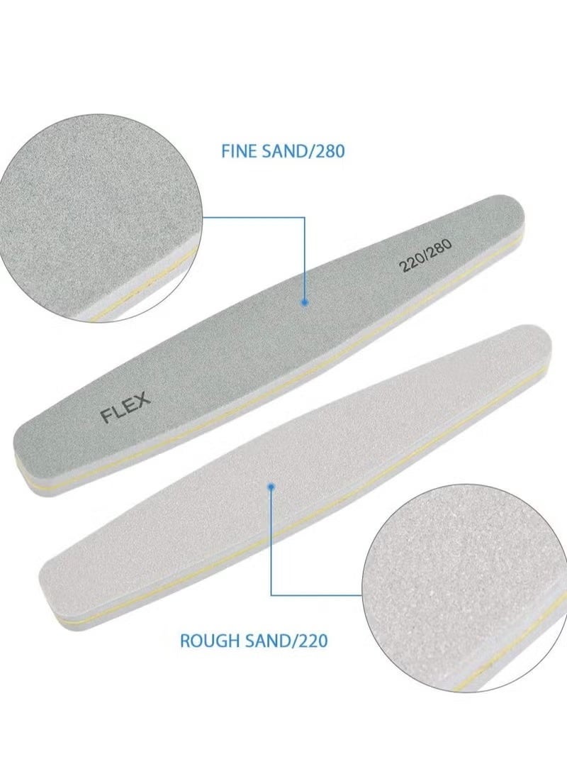مجموعة مبارد وملمعات أظافر احترافية للأظافر الأكريليك والجل والأظافر الطبيعية، ألواح صنفرة مزدوجة الجوانب، مبرد وملمع أظافر قابل للغسل، ملمع أظافر بدرجات خشونة 100/150/180/220/240/280/1000/4000 - Image 2