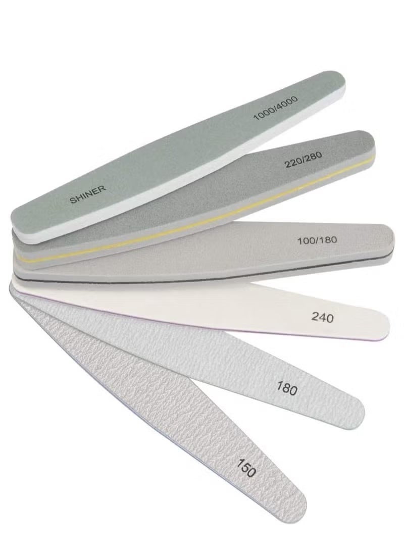 مجموعة مبارد وملمعات أظافر احترافية للأظافر الأكريليك والجل والأظافر الطبيعية، ألواح صنفرة مزدوجة الجوانب، مبرد وملمع أظافر قابل للغسل، ملمع أظافر بدرجات خشونة 100/150/180/220/240/280/1000/4000 - Image 4