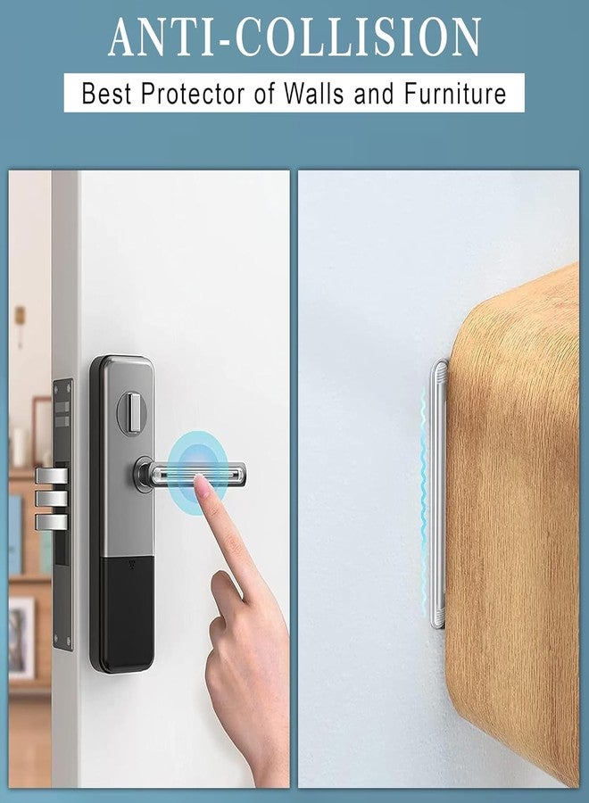 SIMXEN Wall Protector Rubber Stopper 20 Pcs Clear Round Door Knob Cover Self Adhesive Bumpers Guard from Doors Handle Door Stop Stick On Cabinet Furniture Corner Refrigerator (10 PCS) - Image 4