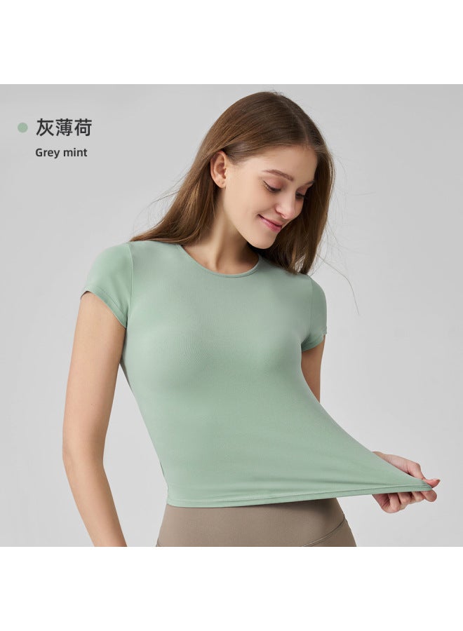 Customized Snu Naked-feel Yoga Short-sleeve Top, Running Sports T-shirt, Slimming, High-end, Quick-drying Fitness Top
