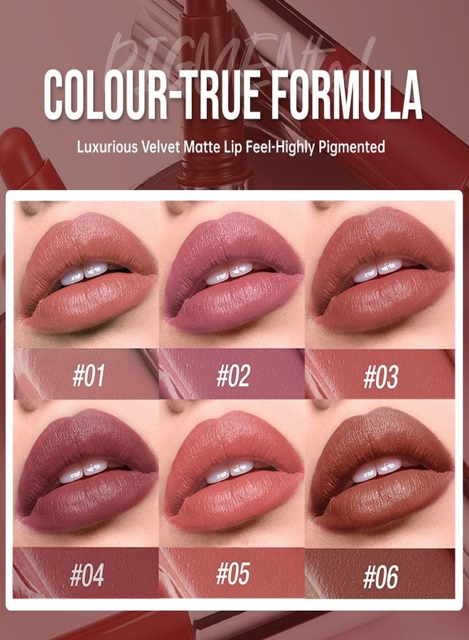 Hxssll Muted Nude Brown Matte Lipstick Crayon - Waterproof Long Lasting Lip Liner Pencil, High Pigment Creamy Velvet Lipstick, Non-Drying Lip Color for Women, 01# - Image 2