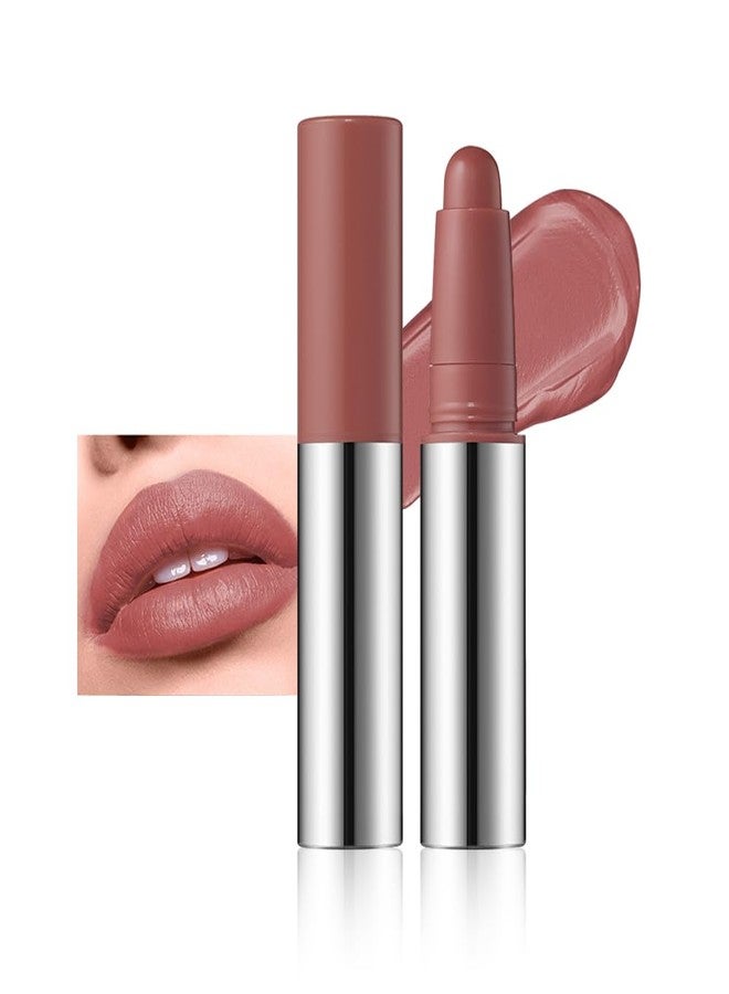 Hxssll Muted Nude Brown Matte Lipstick Crayon - Waterproof Long Lasting Lip Liner Pencil, High Pigment Creamy Velvet Lipstick, Non-Drying Lip Color for Women, 01# - Image 1