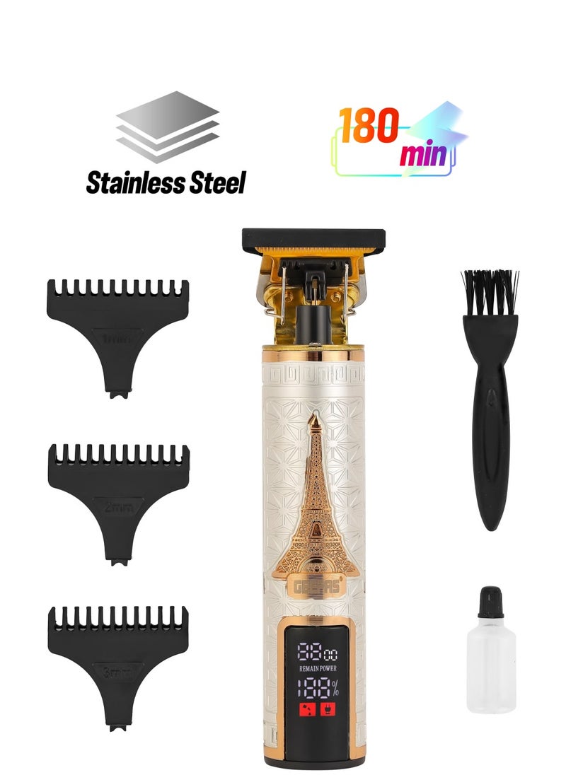 Geepas Professional Digital Hair Clipper- GTR56039| Hair Clipper with High Capacity Li-ion Battery and Fast Charging| High Performance T-Blade for Efficient Operation, Does not Hurt Scalp| LCD Display
