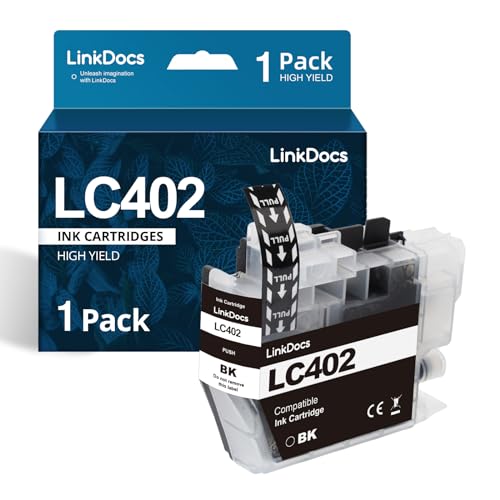 LinkDocs LC402 Black Compatible Ink Cartridges Replacement for Brother LC402 LC402XL BK Used with Brother MFC J5340DW MFC J6740DW MFC J6540DW MFC J6940DW Printers - Image 1