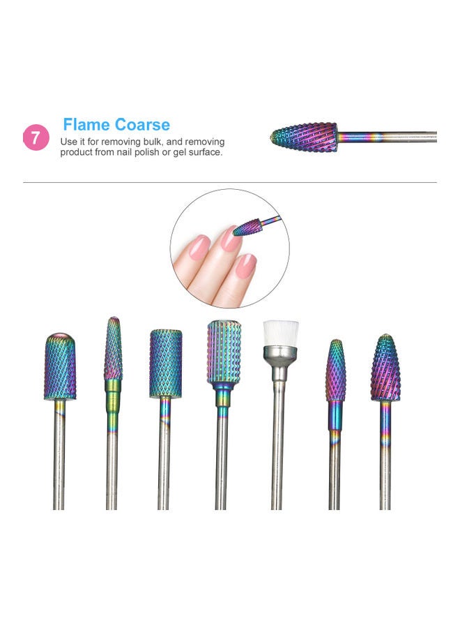 NIBEMINENT 7-Piece Tungsten Carbide Nail Drill Bits Set Multicolour - Image 2