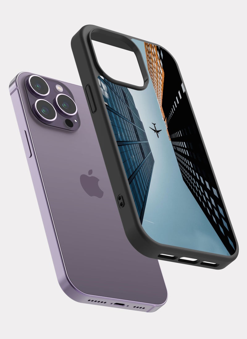 PXLAAT iPhone 14 Pro Max case cover Towers and Plane - Image 2