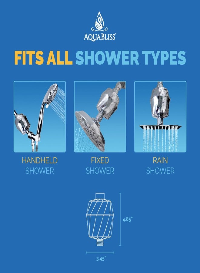 AquaBliss فلتر الدش AquaBliss HD المنعش - أحدث تقنية تصفية عالية الأداء. 2x فيتامين C، معادن لشعر وبشرة وأظافر صحية - KDF/CS/VC لتقليل الكلور والرواسب والمعادن - كروم (SF400) - Image 5