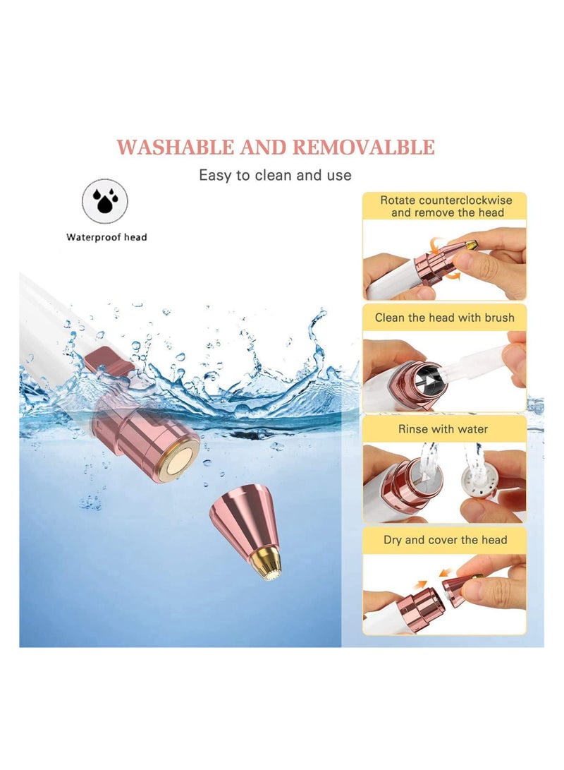 Generic 2-In-1 USB Electric Eyebrow Trimmer Facial Hair Removal Rechargeable (White)  - Image 4