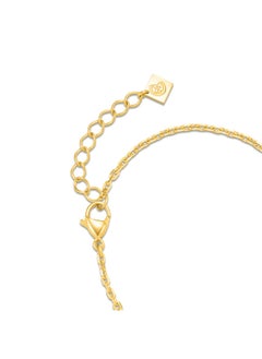 CERRUTI 1881 Bianca Gold Plated Crystal Studded 'C' Charm with Beaded Bracelet for Women  - Image 3