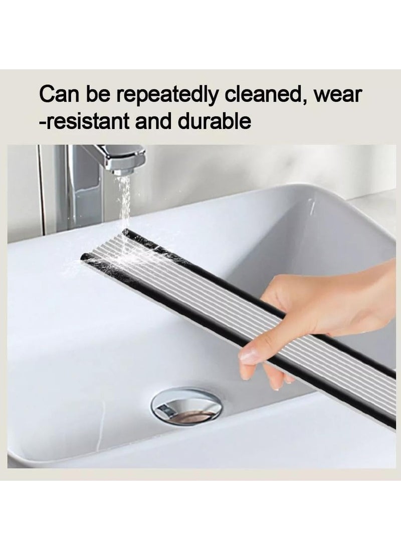 Weather Stripping Door Seal, Door Bottom Flexible Wind Noise Reduction Stopper, Under Door Sealing Strips, Adjustable Adhesive Soundproof Weather Proof Draught Excluder 100cm (Brown)