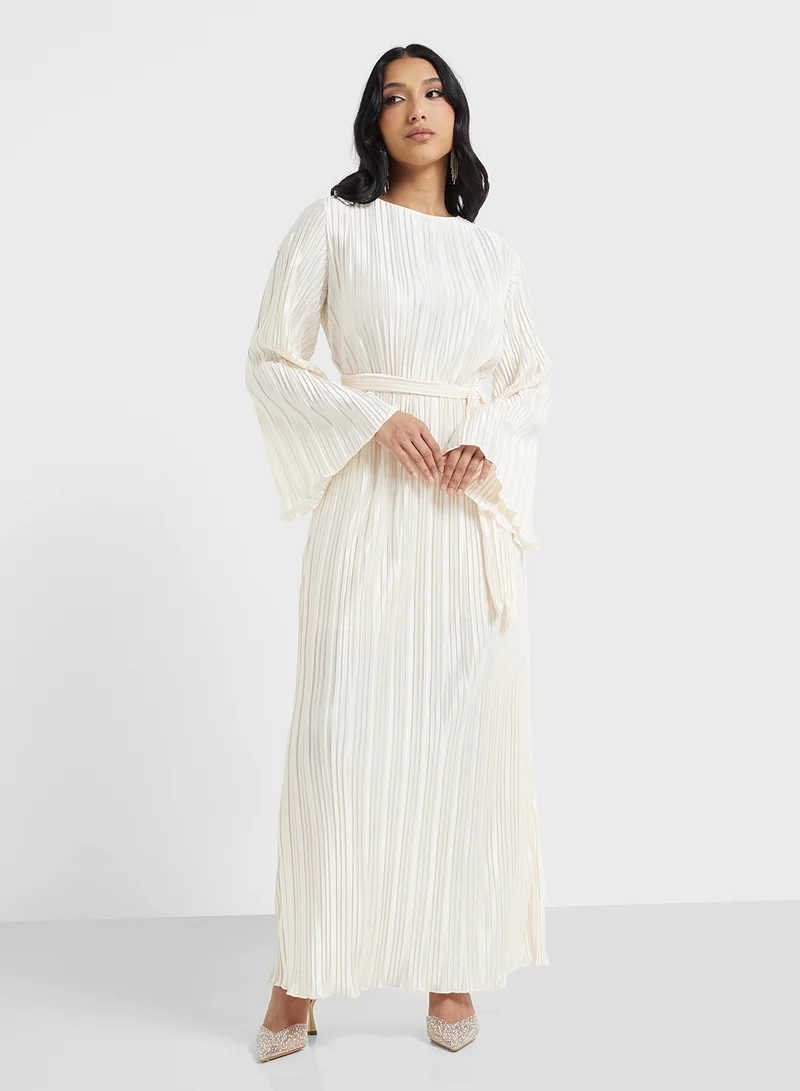 Khizana  Pleated Belted Dress for Women | Best Price UAE