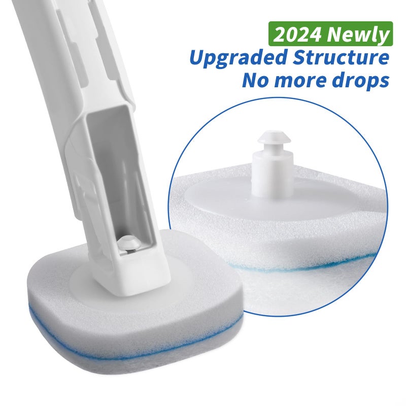 oshang Disposable Toilet Brush - Toilet Bowl Cleaner, Toilet Cleaning Supplies, Toilet Brush with Holder, 14 Refills for Deep Cleaning and Hygienic Bathroom Maintenance - Image 4