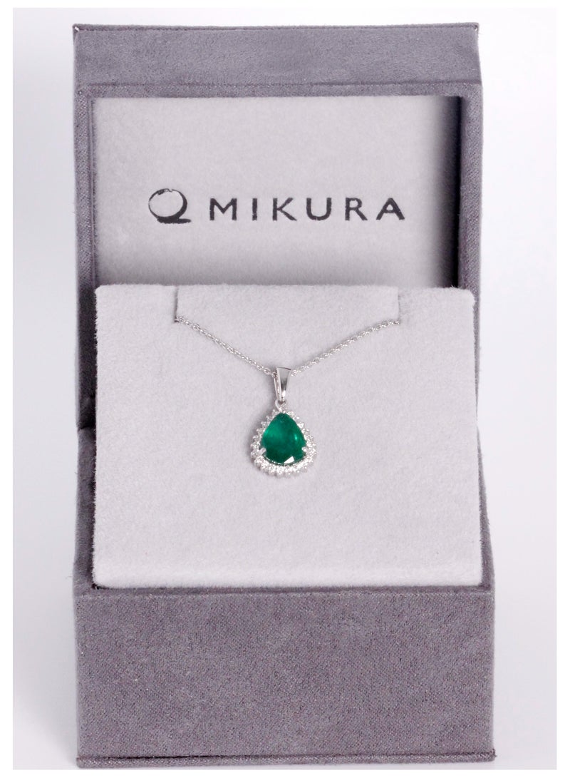 MIKURA Pendant, 18KW, Emerald  - Image 2