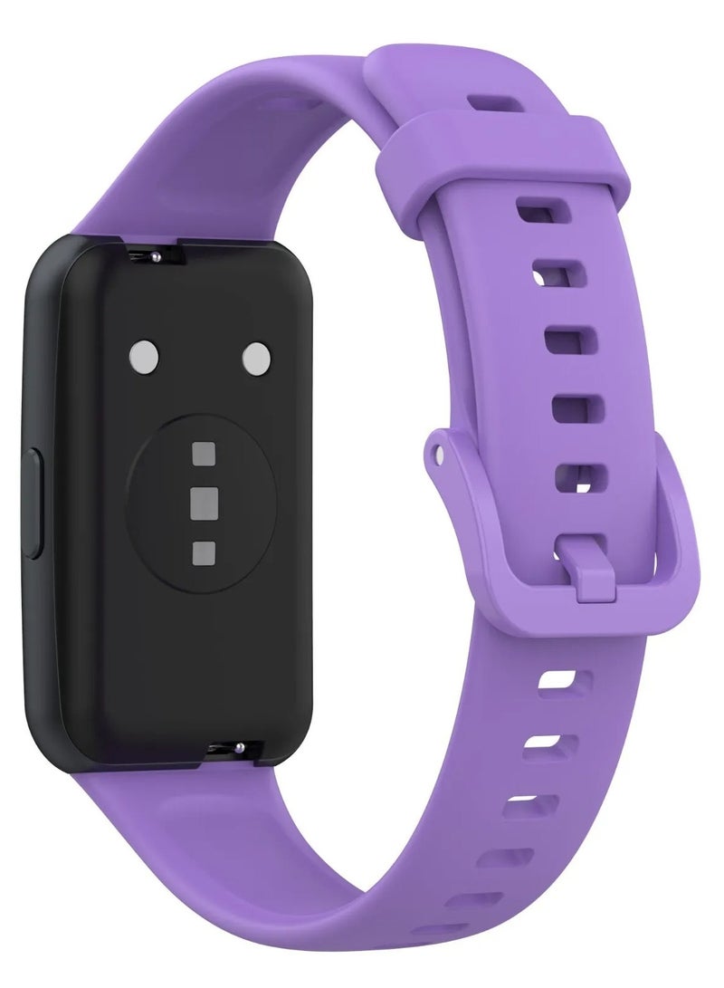 Watch Band For Huawei Band 7 Smartwatch Replacement Sport Bracelet Silicone Strap Purple - Image 3