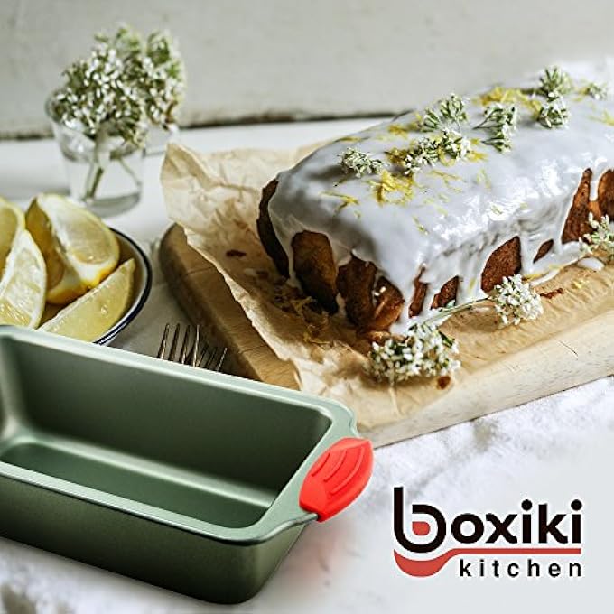 Boxiki Kitchen صينية خبز للخبز صينية رغيف ممتازة مصنوعة من صينية خبز احترافية من الفولاذ غير اللاصق مع مقابض سيليكون فولاذية غير لاصقة - Image 3