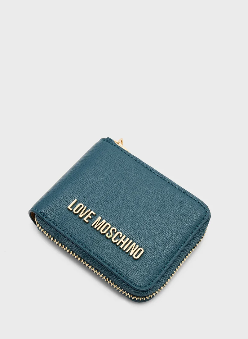 Love Moschino Logo Detailed Zip Over Wallet