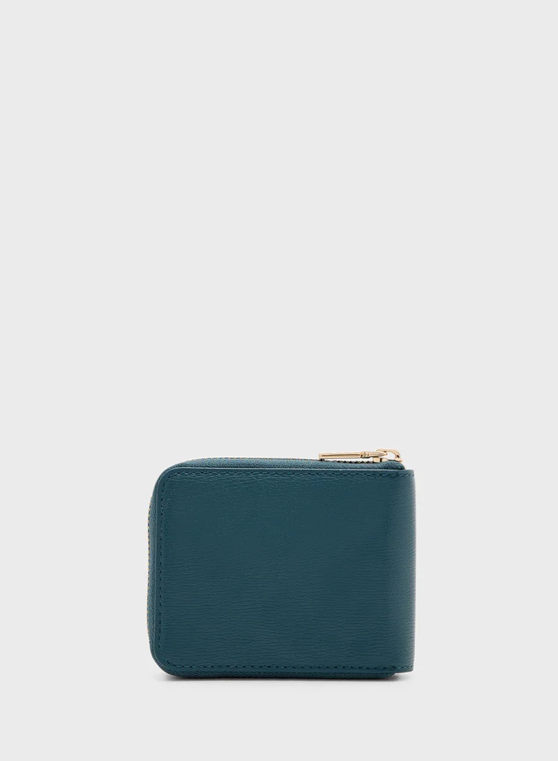 Love Moschino Logo Detailed Zip Over Wallet
