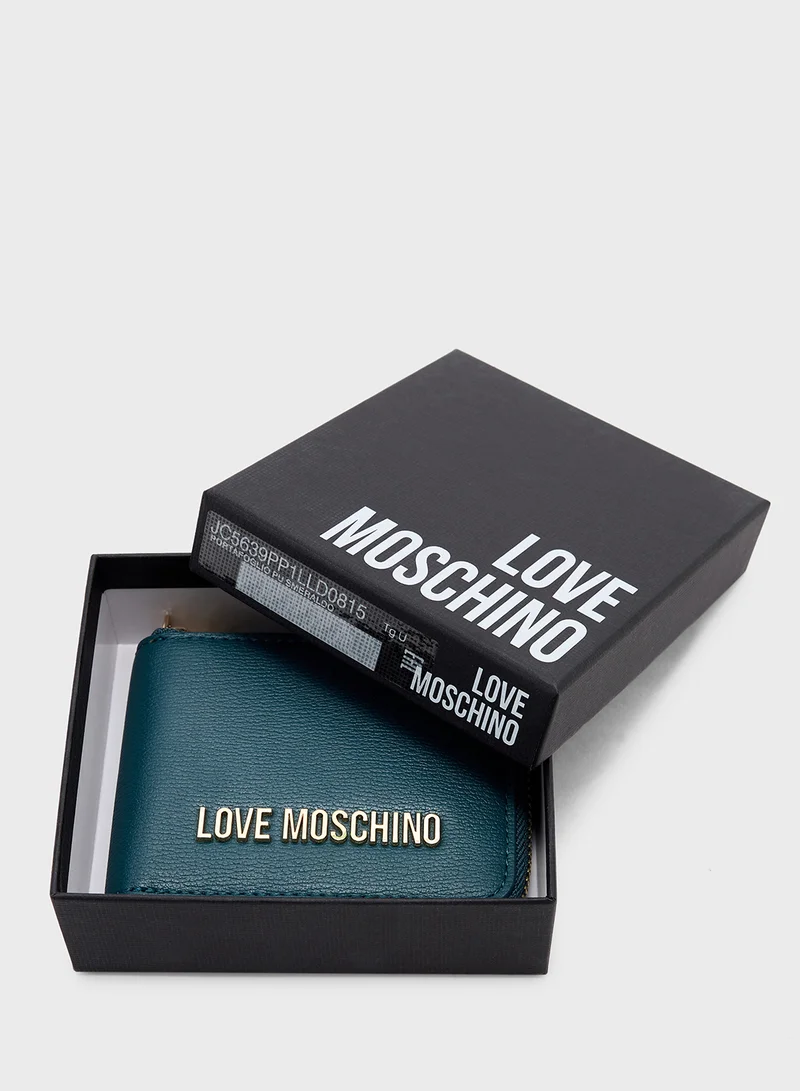 Love Moschino Logo Detailed Zip Over Wallet