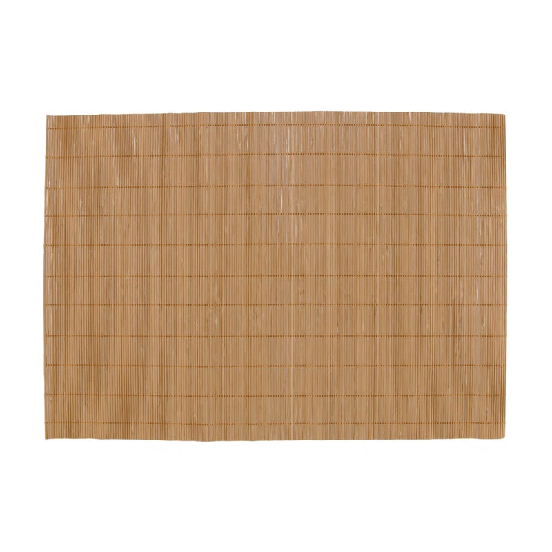 BambooMN Bamboo Placemat/Sushi Rolling Mat - 18" x 13" - Brown, 4 pcs - Image 1