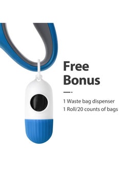 fida Fida Retractable Dog Leash with Dispenser and Poop Bags, 16 ft Pet Walking Leash for Small Dog or Cat up to 26 lbs, Anti-Slip Handle, Tangle Free, Reflective Nylon Tape (S, Blue)  - Image 2