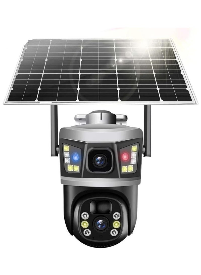 ELTRAZONE 2 Pcs 8MP Dual Lens CCTV Camera – 360° Outdoor WiFi Solar Security Camera with V380 Pro App, PIR + AI Human Detection, Full-Color Night Vision, 2-Way Audio, Waterproof PTZ, 2x64GB SD Card Included - Image 3