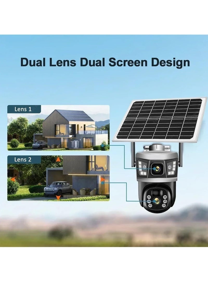 ELTRAZONE 2 Pcs 8MP Dual Lens CCTV Camera – 360° Outdoor WiFi Solar Security Camera with V380 Pro App, PIR + AI Human Detection, Full-Color Night Vision, 2-Way Audio, Waterproof PTZ, 2x64GB SD Card Included - Image 4